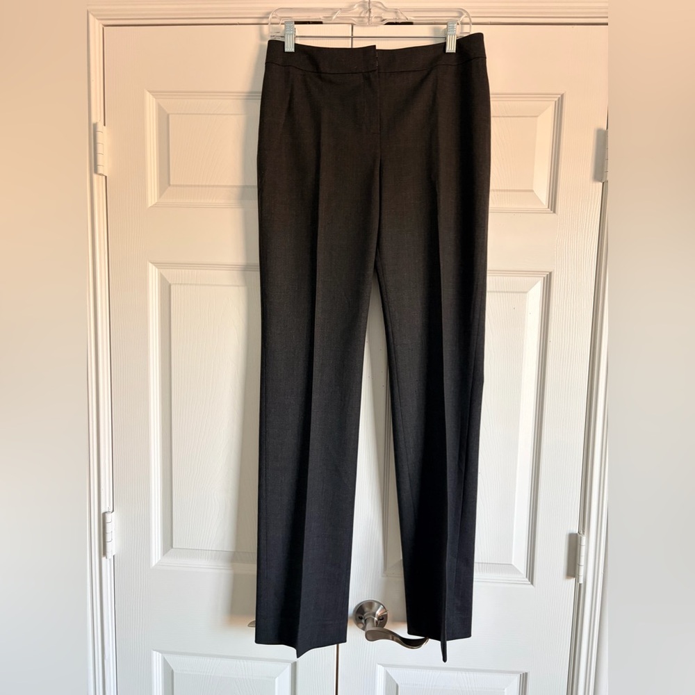 Lafayette 148 New York Charcoal Straight-Leg Dress Trousers
